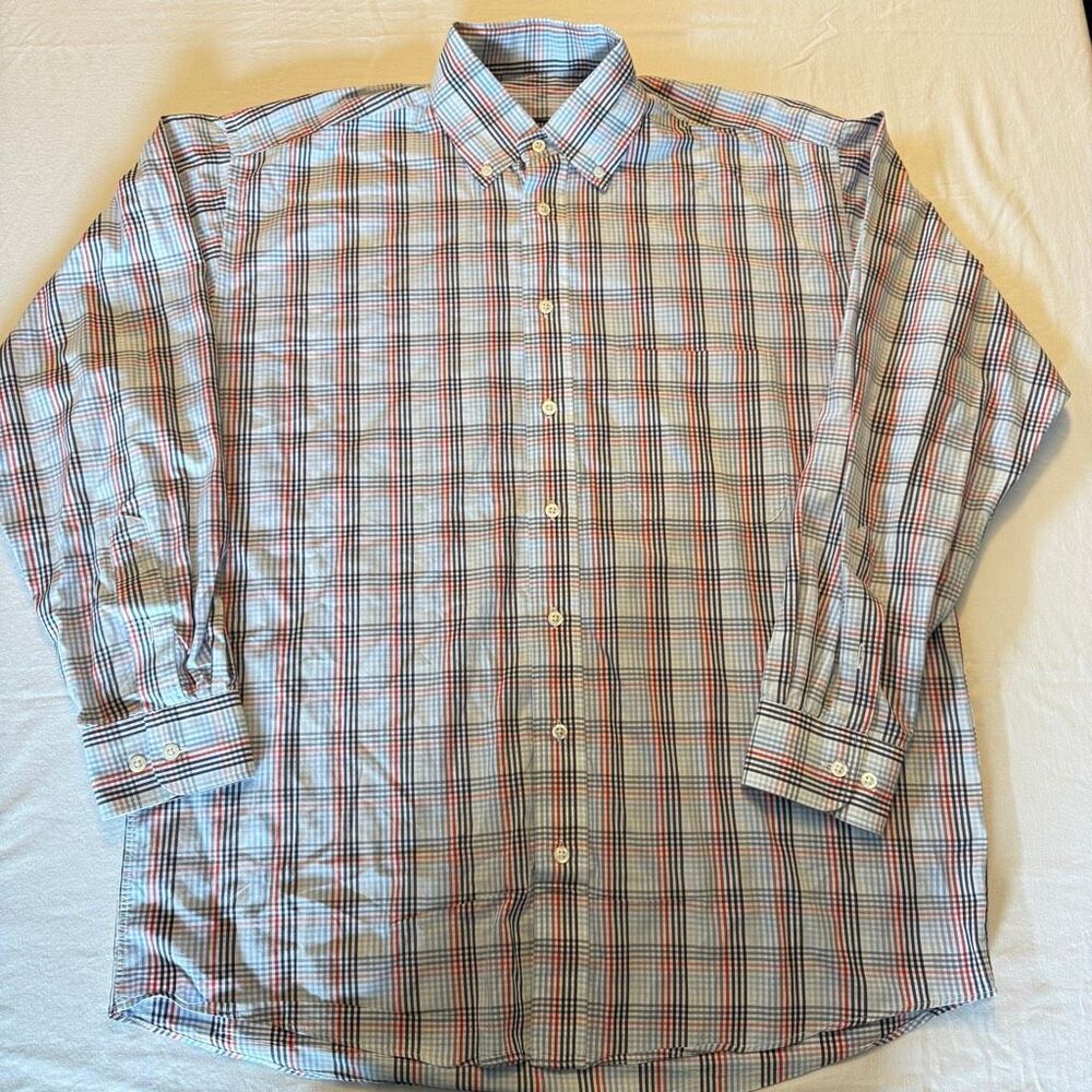 Burberry London | Classic Plaid Button Down Dress Shirt Relaxed Fit | Size Large